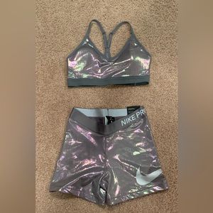 Nike Pro Tight fit shorts and sport bra set